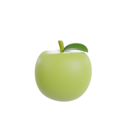 Green apple  3D Illustration