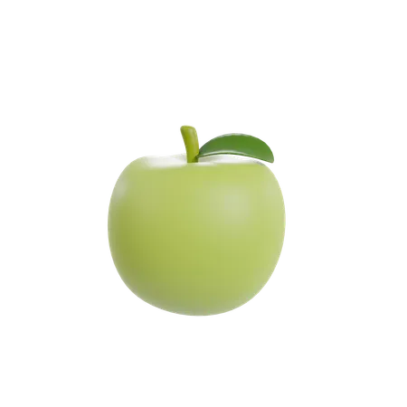 Green apple  3D Illustration