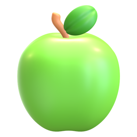 Green Apple 3D Illustration