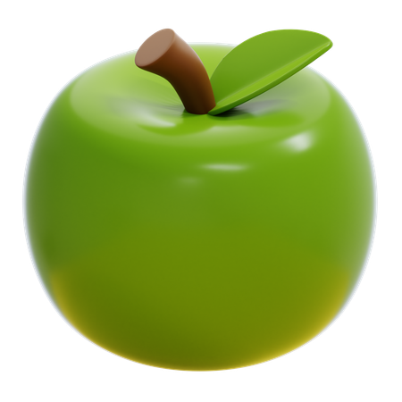 Green Apple Fruit  3D Icon