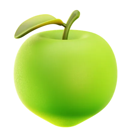 Green Apple Fruit  3D Icon