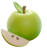 Green Apple With Slice