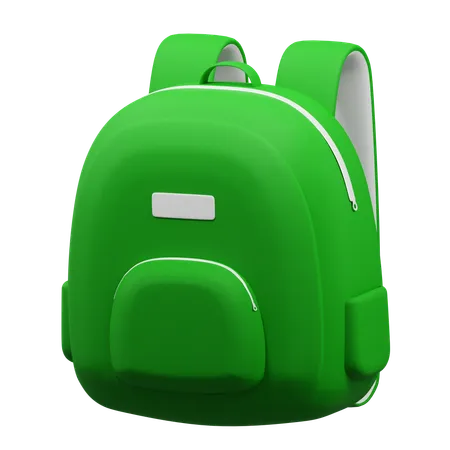 Green Backpack  3D Icon