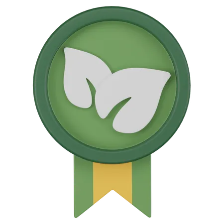 Green Badge Ideal For Promoting Sustainability Environmental Awareness And Earth Conscious Concepts 3 D Render Illustration 3D Icon