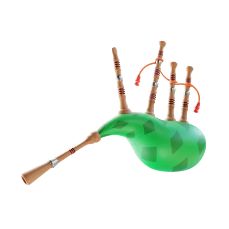 Green Bagpipes  3D Icon