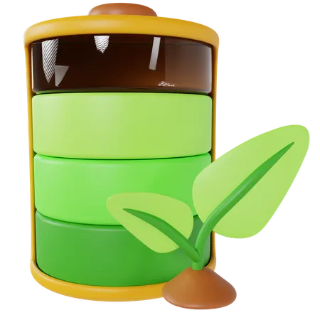 Green Battery  3D Illustration