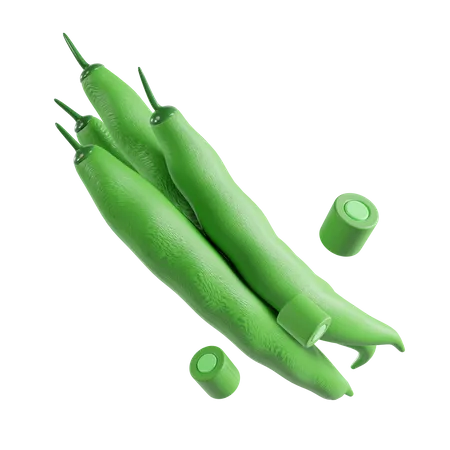 Green Bean  3D Icon