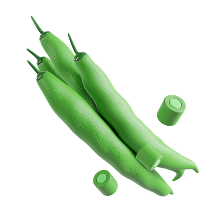 Green Bean  3D Icon