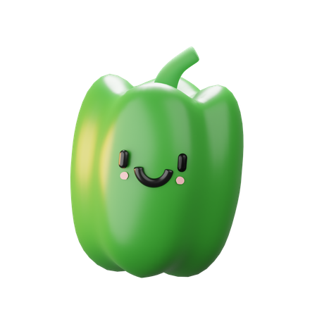 Green bell papper  3D Icon