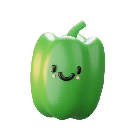 Green bell papper  3D Icon