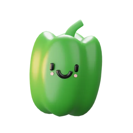 Green bell papper 3D Icon