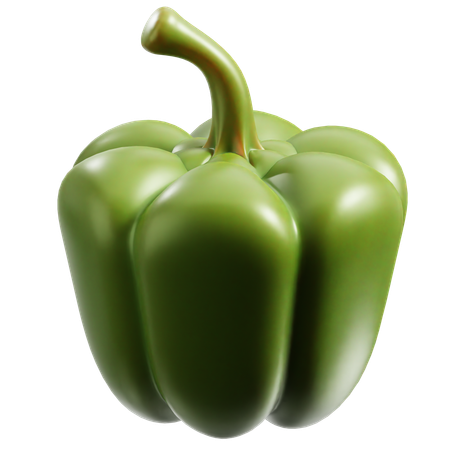 Green Bell Pepper  3D Icon