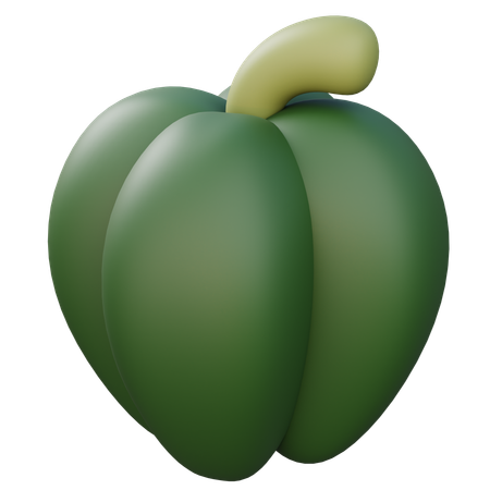 Green Bell Pepper  3D Icon