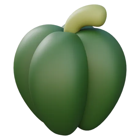 Green Bell Pepper  3D Icon