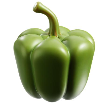 Green Bell Pepper  3D Icon