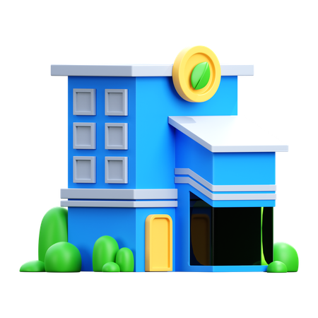 Green Building  3D Icon