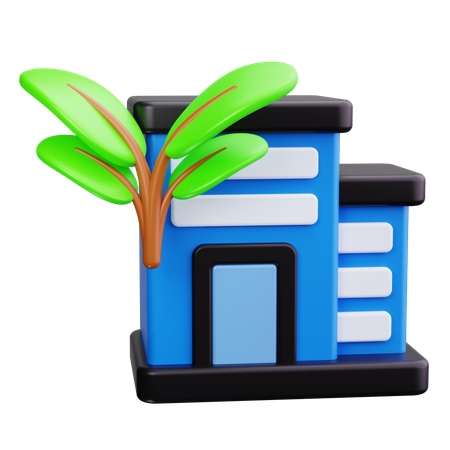 Green Building  3D Icon