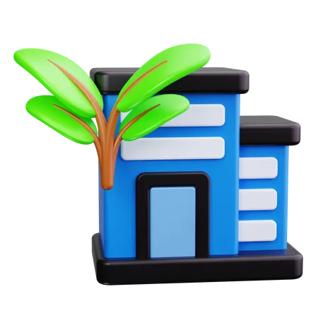 Green Building  3D Icon