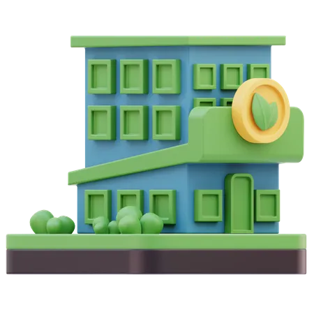 Green Building  3D Icon