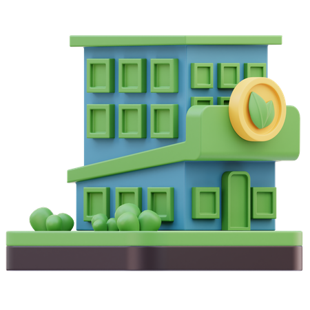 Green Building  3D Icon