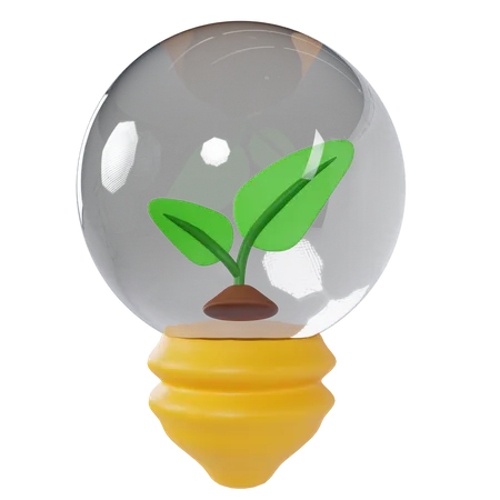 Green Bulb  3D Illustration