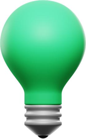 Green Bulb  3D Illustration