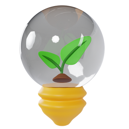 Green Bulb 3D Illustration