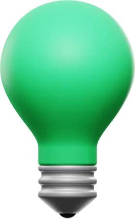 Green Bulb  3D Illustration