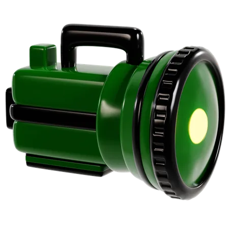 Green Camping Flashlight  3D Icon