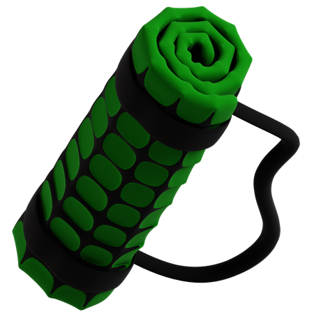 Green Camping Roll Mat  3D Icon