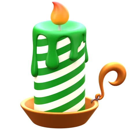 Green candle  3D Icon
