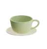 Green Ceramic Cup On Saucer