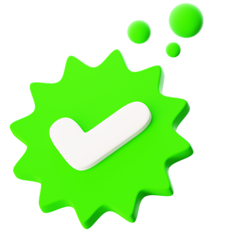 Green Check Sticker  3D Icon
