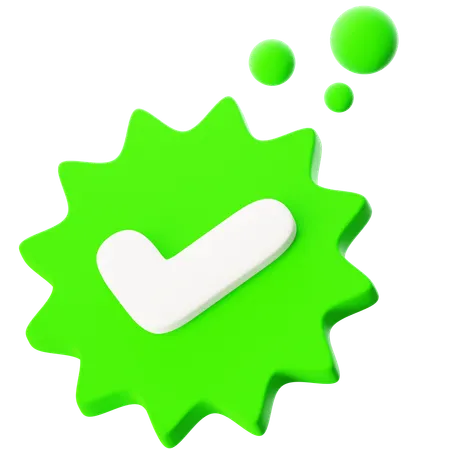 Green Check Sticker  3D Icon