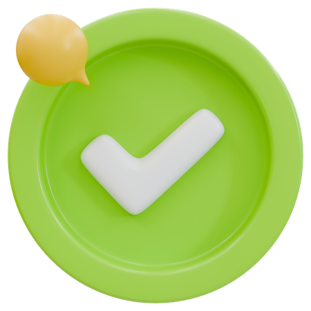 Green Checkmark Approval  3D Icon