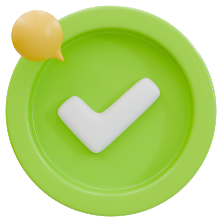 Green Checkmark Approval  3D Icon