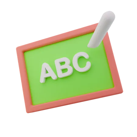 Green Childrens Blackboard  3D Icon