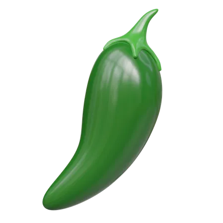 Green Chili  3D Icon