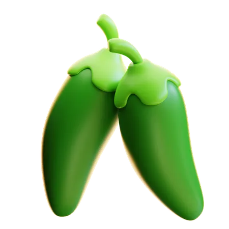 GREEN CHILI  3D Icon