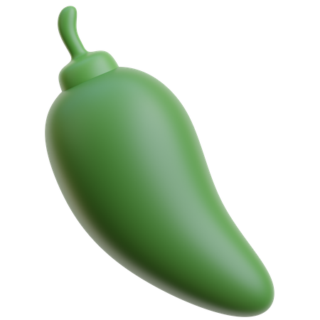 Green Chili  3D Icon