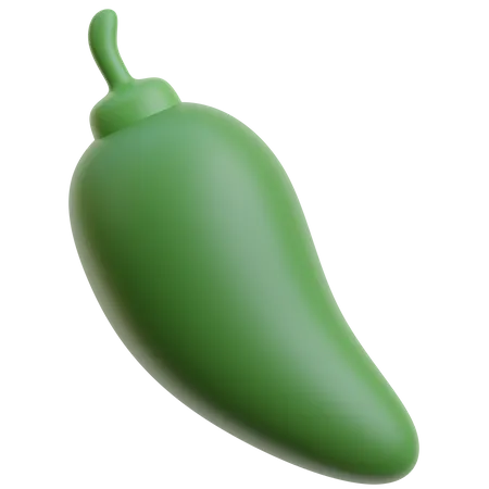 Green Chili  3D Icon