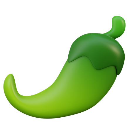 Green Chili  3D Illustration