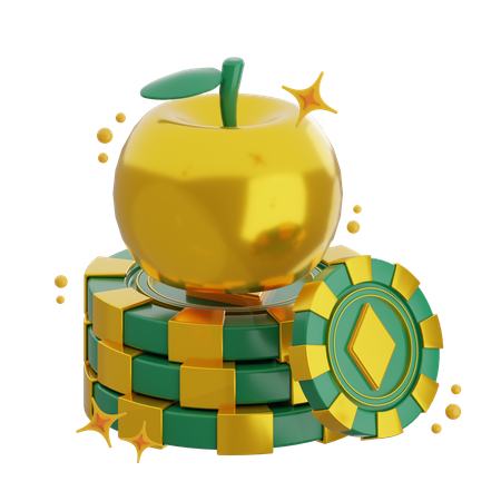 Green Chip Golden Apple Diamond  3D Icon