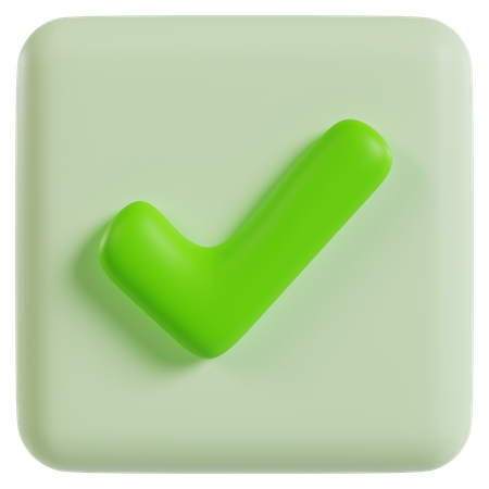 Green Confirmation Button Interface  3D Icon