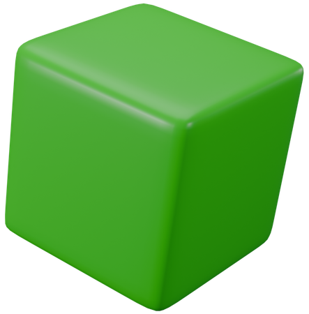 Green Cube Block 3D Icon