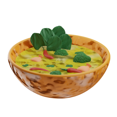 Green Curry 3D Icon