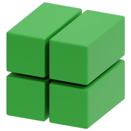 Green Diagonal Cubes  3D Icon