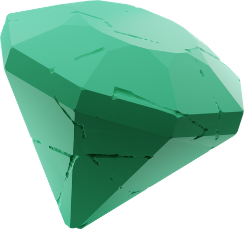 Green Diamond 3D Illustration