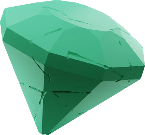 Green Diamond  3D Illustration
