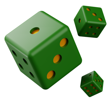 Green Dice  3D Icon